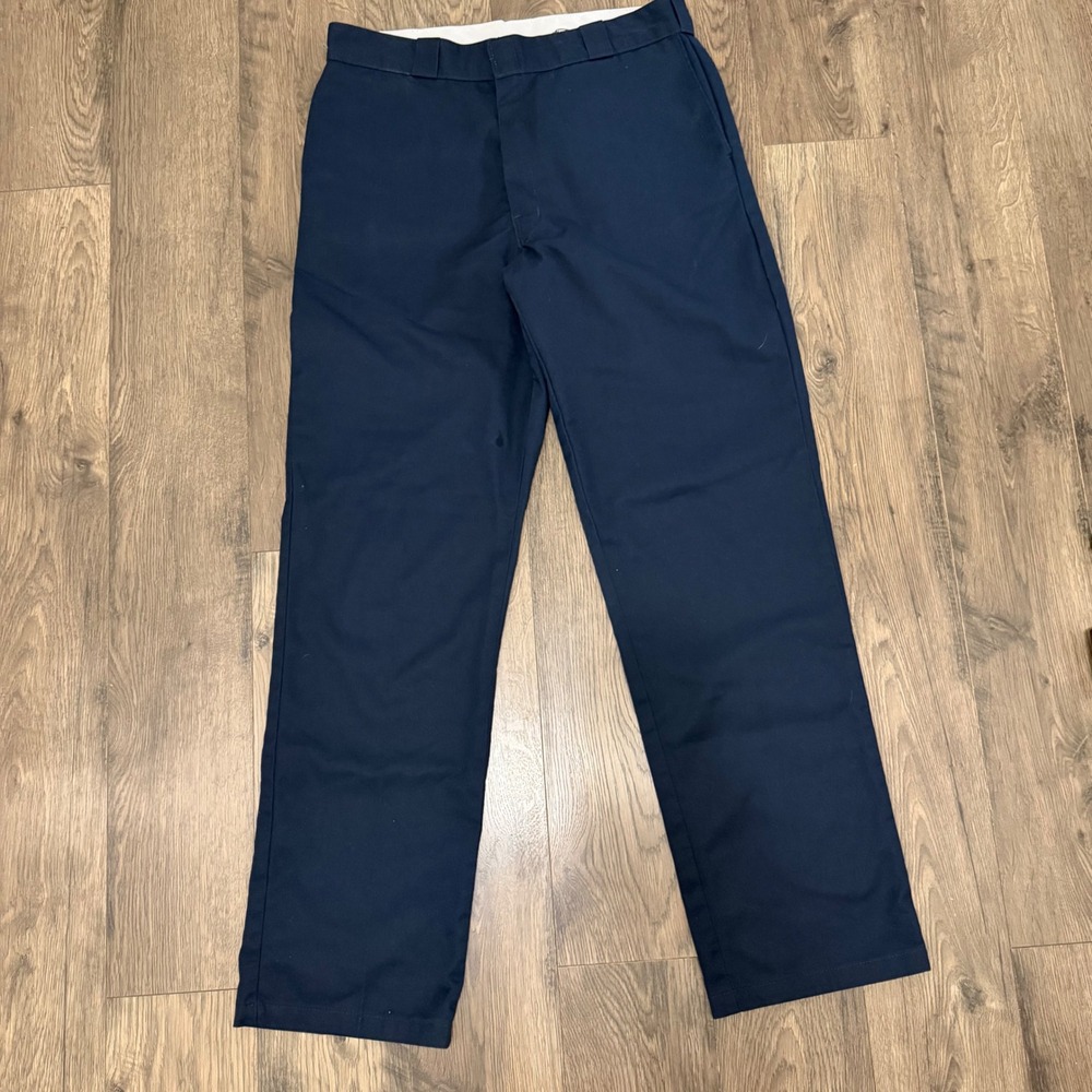 Dickies Mens Navy Blue Regular Fit Work Pants Straight Leg W211EBK 36x34
